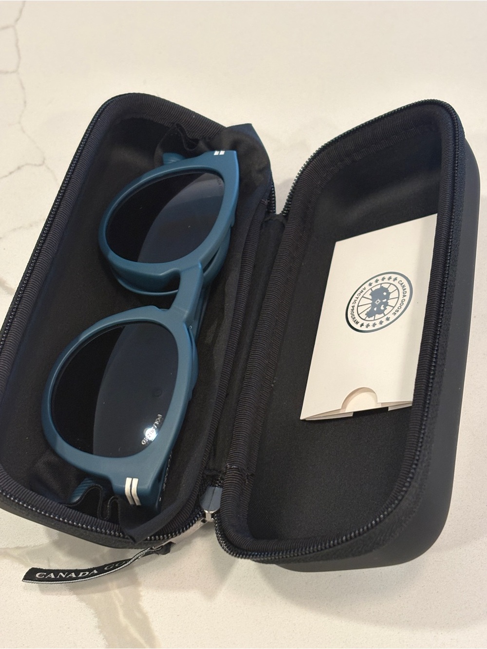 Canada Goose Men's Sunglasses in Matte Blue with Grey polarized lenses.